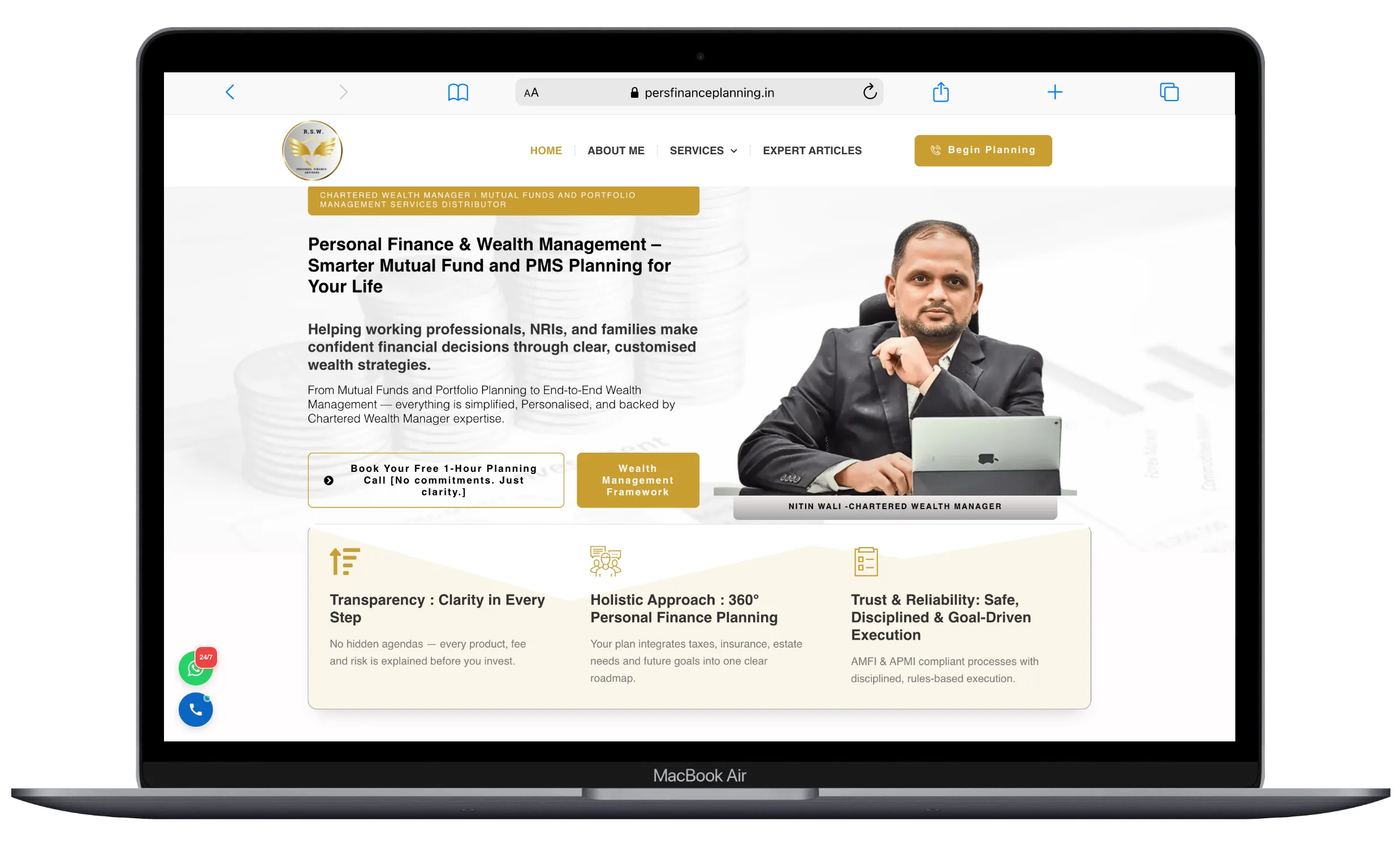 Pers finance Planning — Website Revamp  & Landing Page