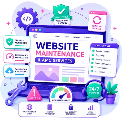 SEO and Local SEO services illustration by Singh Softech showing website optimization, Google rankings, local business listings, and search visibility improvement.